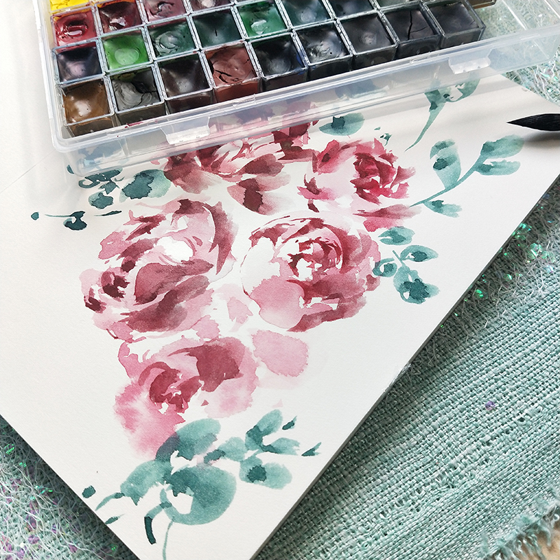(Debris Pile) overflowing color 100% pure cotton paddle watercolor paper Imports Italy 300g mid-thickness textured artist