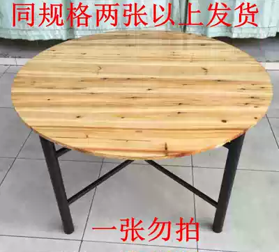 Wooden large round table Fir hotel round table Hotel with bench table Dining room Solid wood canteen table Canteen table Simple