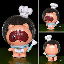 Small Bear Chef Fixed Cartoon Charging Gas Mold Man Walking Man Occasional Advertisement IP Mascot Custom Beauty Chen Display