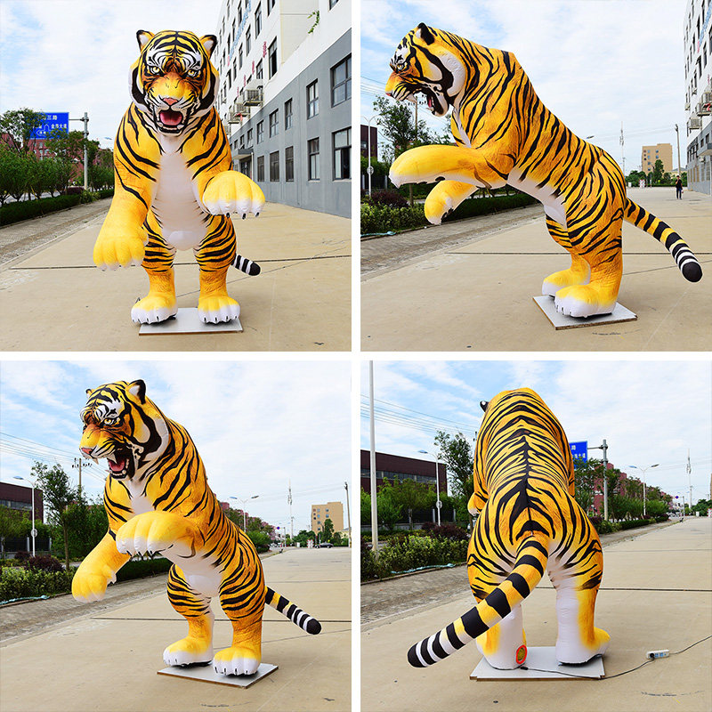 Inflatable simulation tiger gas models high-end cartoon scenic area exhibition IP image custom beauty chen decoration