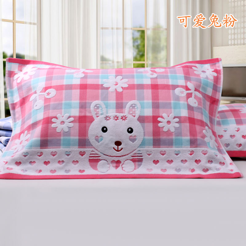Tăng phần dày hơn vài đám cưới jacquard khăn bông khăn miễn phí vận chuyển phim hoạt hình mô hình nhà mục vụ đích thực một cặp - Khăn gối áo gối