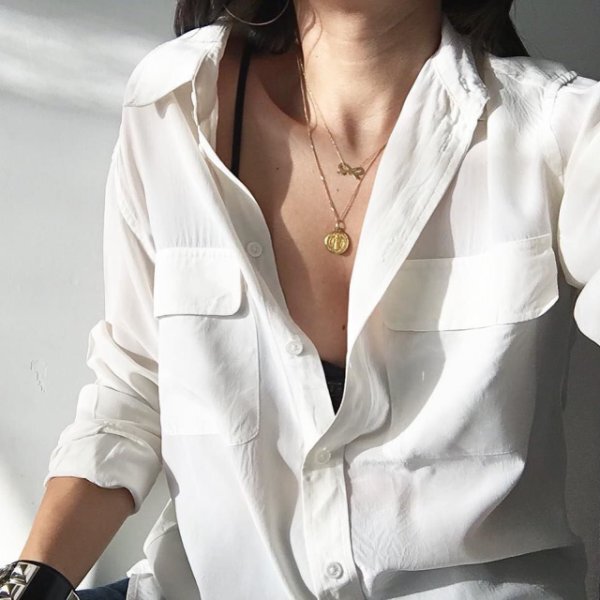 High-End Work Shirts, Professional Formal Wear, Solid Color, 100% Silk, Song Hye-Kyo, Yang Mi, Long-Sleeved, Double-Pocket Women's Shirts High-End Work Shirts, Professional Formal Wear, Solid Color, 100% Silk, Song Hye-Kyo, Yang Mi, Long-Sleeved, Double-Pocket Women's Shirts