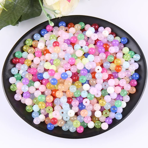 Акриловое украшение-шарик, браслет, сумка, ожерелье, плетеный аксессуар, 6mm