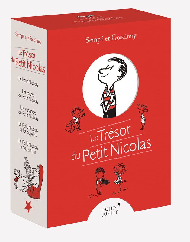 The Little Rascal Nicolas 5-Book Set, Includes Postcards, Original by Sempé, French Original Edition, Classic Extracurricular Reading for Primary and Secondary School Students, Gift Collection, Le Trésor Du Petit Nicolas Coffret