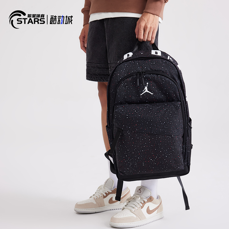 Jordan Nike Backpack Hiking Women's Bag Junior High School Student School Bag Large Capacity Casual Travel Bag Starry Sky Backpack