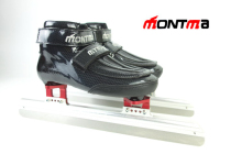 French MONTMA Montema Adult short track Ice Skate Shoes Speed Skate Children Short Track Ice Skate Shoes Black Gold