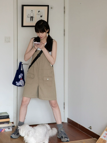 Комбинезон, штаны, шорты, свободный прямой крой