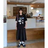 Наклейки, японская летняя футболка, короткий рукав