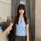 Дорожная короткая футболка с коротким рукавом, защита от солнца, с вышивкой, по фигуре