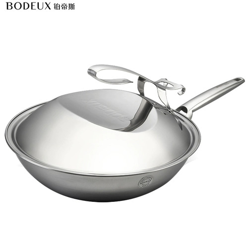 Platinum 304 из нержавеющей стали Wok Wok -Wok без платти -кастрюли -фрэнд -фрэндовый горшок с моторным моторным моторным моторным двигателем Электромагнитная плита газовая плита