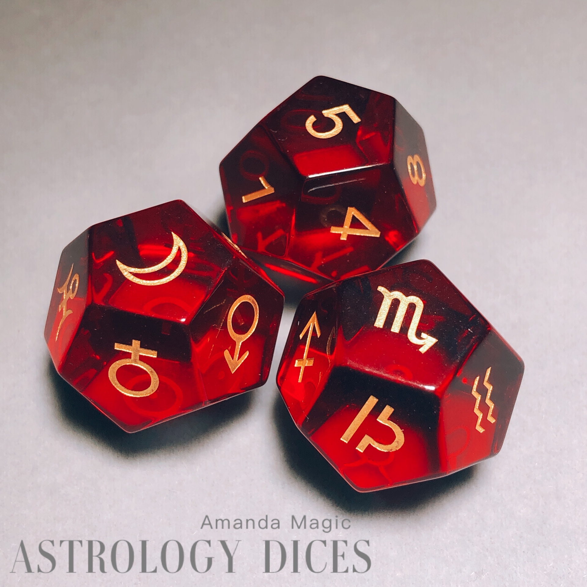 Pharmacist Home Red Andrew Crystal Glass twelve Constellation Dice Crystal Craftsmanship Ornament Swing digital sieves-Taobao