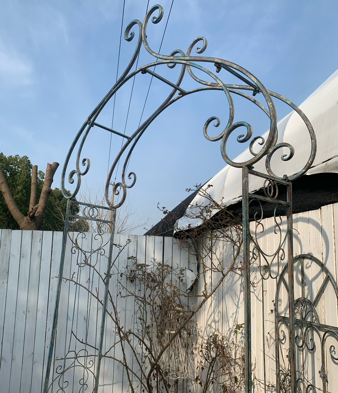 Morris Garden Ground-Inserted Garden Gate Arch Climbing Trellis for Clematis and Climbing Roses