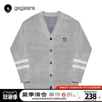 gxgjeans mens 2020 winter new loose knitted cardigan mens casual cartoon sweater jacket Korean version of the tide