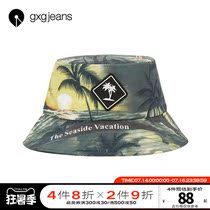 gxgjeans mens new vacation wind fisherman hat men and women with the same printing round hat tide