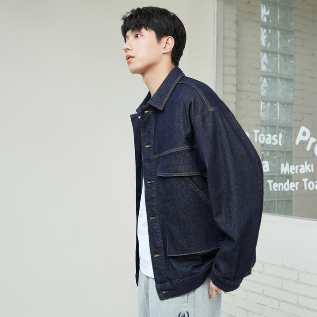 gxgjeans ຜູ້ຊາຍ 2024 ພາກຮຽນ spring jacket ໃຫມ່ trendy lapel ວ່າງ casual handsome denim jacket ສໍາລັບຜູ້ຊາຍ