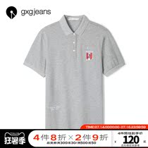 gxgjeans mens summer POLO shirt mens college fashion trend handsome embroidery lapel casual top mens trend
