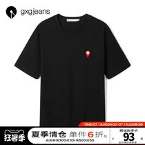 gxgjeans mens summer hot item T-shirt mens short-sleeved trend Korean style ins embroidery casual round neck T-shirt