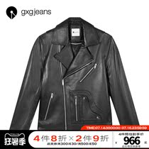 gxgjeans mens 2020 autumn and winter new lapel high texture sheepskin jacket motorcycle style genuine leather leather