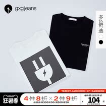 gxgjeans mens 2021 autumn new T-shirt mens trend ins printing casual short-sleeved loose t-shirt