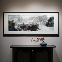 China Wind Great Size Landscape Painting Pure Handmade Su Embroidered Embroidery World Peach Source With Frame Background Wall Living Room Decoration Painting