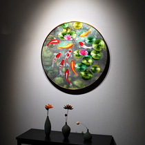 New Chinese Style Round Pure Handmade Su Embroidered Embroidered straight up with frame Xuanguan gangway Living room Decorative Painting