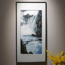 New Chinese style pure hand-made Su embroidery embroidery landscape hanging painting Huangguoshu Waterfall porch corridor living room decoration painting