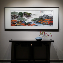 China Wind Atmosphere Landscape Pure Handmade Su Embroidered Embroidery October Golden Autumn Sofa Background TV Wall Living Room Decoration Painting
