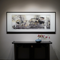 New Chinese style Jiangnan water Township scenery Pure hand Su embroidery Embroidery Book Room Sofa Background Wall Living Room Decoration Painting