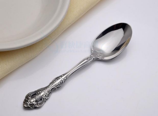 American Ou Nai 18-10 thép không gỉ Western muỗng gạo cổ điển muỗng ăn tối muỗng khắc cổ điển phương Tây bộ đồ ăn - Đồ ăn tối bộ chén đĩa cao cấp