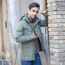 Classic mens M65 tactical windbreaker outdoor camouflage suit military fans jacket waist rope handsome camouflage uniforms Special