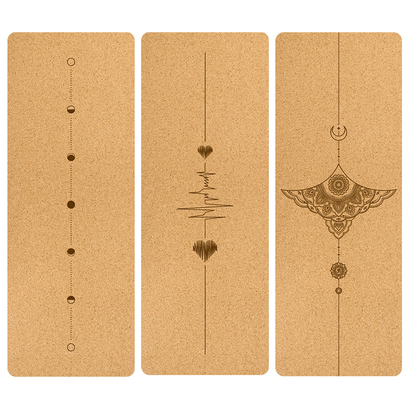 Cork Yoga Mat, Natural Rubber, Non-Slip, Eco-Friendly, Thickened and Widened, Dance, Jump Rope, Exercise, Fitness Mat, Supports Engraving
