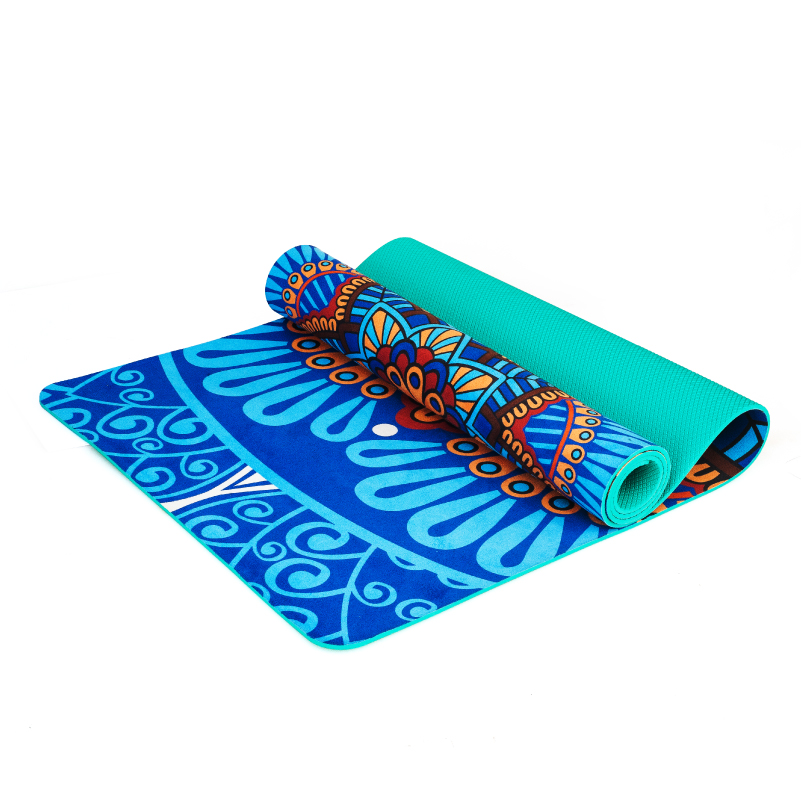 Suede yoga mat TPE bottom suction sweat anti-slip digital printing beginners Home Dance Fitness mat-Taobao