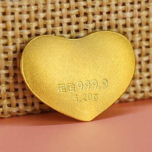 Золотой слиток для влюбленных на день Святого Валентина, подарок на день рождения