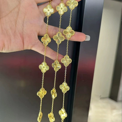 Ювелирное украшение, золотой браслет, цепочка на день Святого Валентина, делается под заказ, четырехлистный клевер, подарок на день рождения