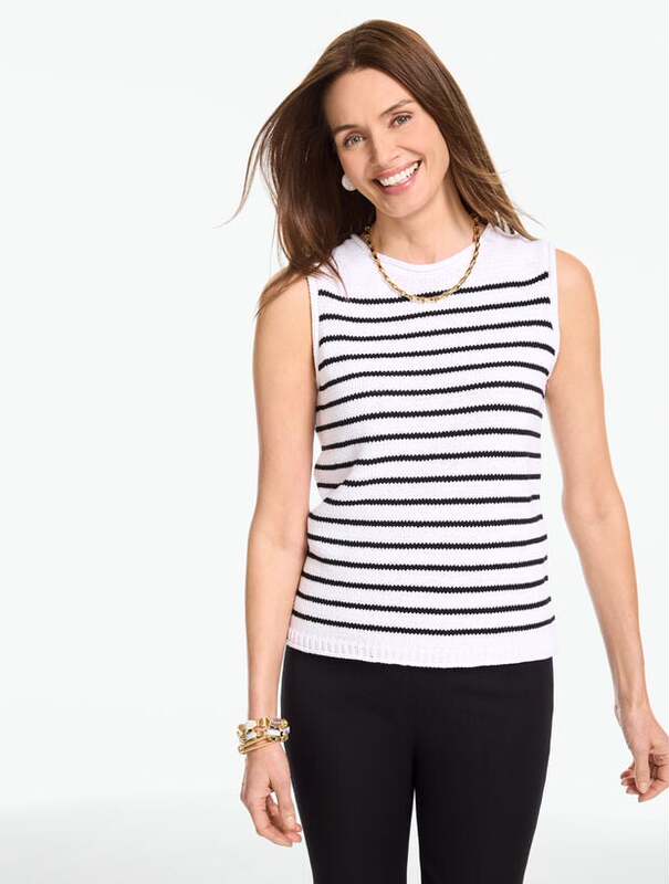 Talbots Knitted Vest June Stripes 100% Cotton Includes Direct Shipping Talbots Knitted Vest June Stripes 100% Cotton Includes Direct Shipping