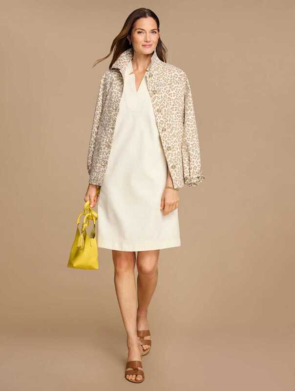 Talbots Cardigan in March Light Leopard Print, 64% Cotton, 19% Rayon, 15% Polyester, 2% Spandex, Direct Shipping