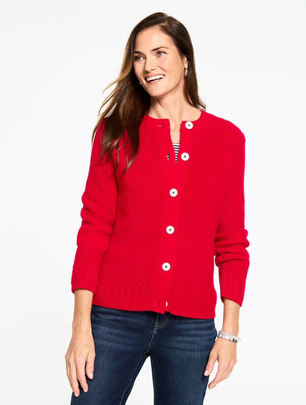 Talbots Knitted Cardigan Clearance Price January 57% Cotton 28% Acrylic 15% Polyester Direct Shipping