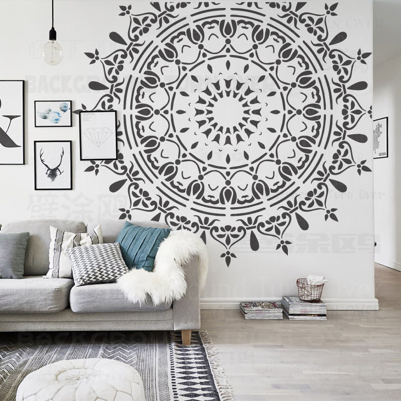 200Cm Giant Mandala Enorme Ronde Bloem Traditionele Stencils Herbruikbare Decor Schilderen Sjablonen Voor Muren Op De Muur Om Koelkasten Grote Decoratieve Wasmachine Te Schilderen