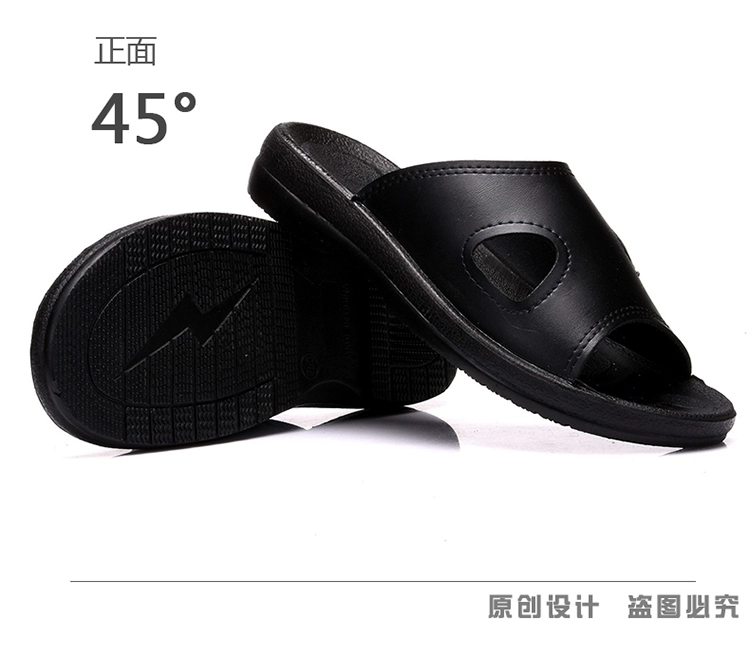 Dép Chống Tĩnh Điện Đế PU Đen Dày Đế Mềm Nam Nữ Không Bụi Xưởng Sạch Xăng Đan Nam Thoáng Khí Giày Công Sở Mùa Hè dép phòng sạch