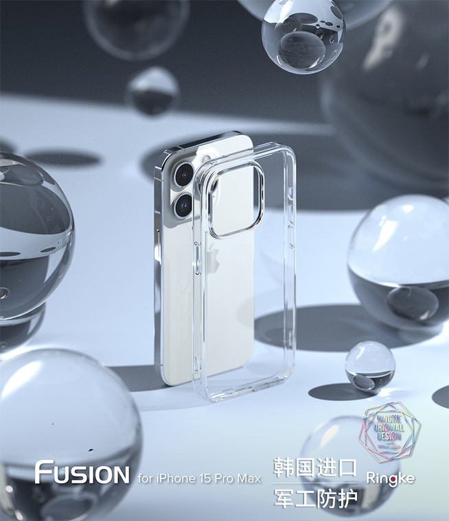 Ringke Fusion New Light Weight Transparent Clear High End Premium Tough Shockproof 15, 15 Plus, 15 Pro, 15 Pro Max iPhone