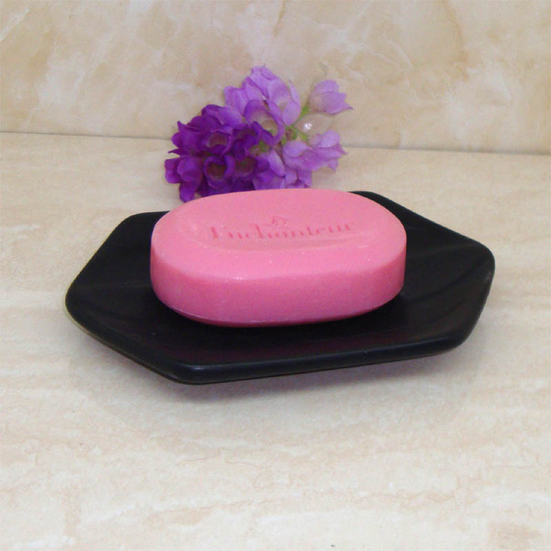 Ceramic soap dish matt black soap dish handmade soap holder creative flat soap holder soap dish