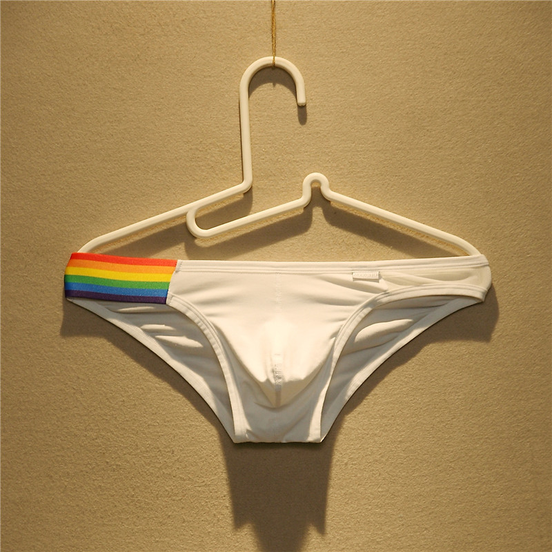 Personalized Pure Cotton Underwear for Men, Low-Waisted, Breathable, High-Cut, Sexy Briefs, Youth Trendy Sports Style, Cool Solid Color Underwear