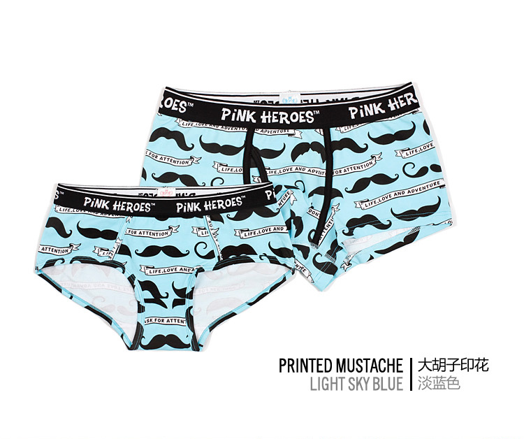 Thời trang cá tính nam đồ lót cotton gợi cảm hoạt hình in boxer thoải mái thoáng khí cặp đôi đồ lót boyshort quần lót nữ cạp cao