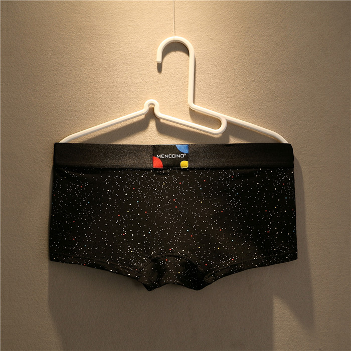 Mùa hè nam đồ lót thời trang cá tính sao in cotton eo thấp boyshort gợi cảm thanh niên thoáng khí - Nam giới quần lót nam tam giác