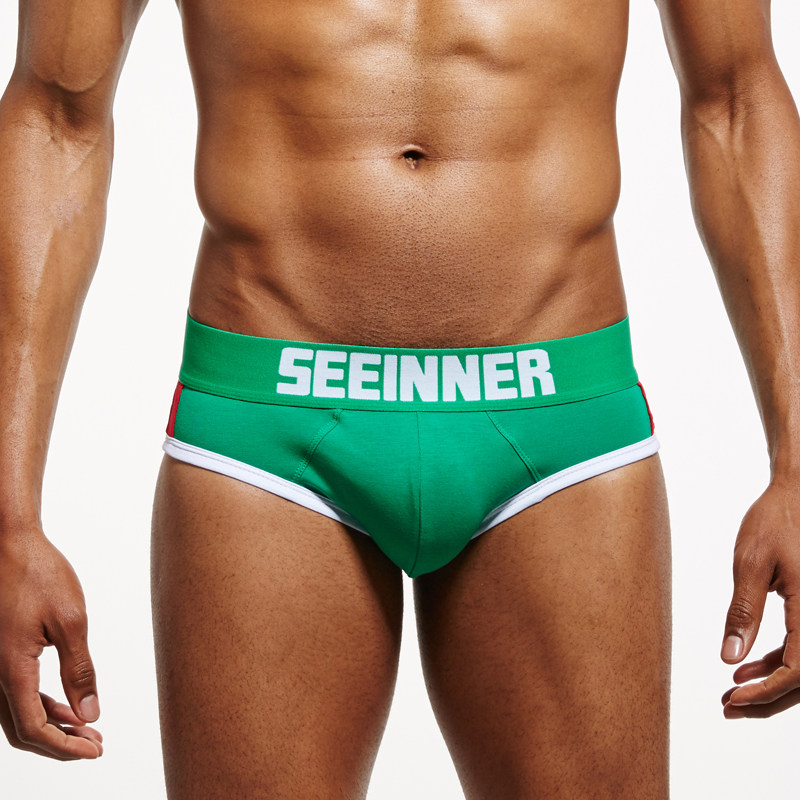 1 piece of summer pure cotton low-waist fashion trendy men's underwear sports breathable youth large size tight-fitting U-convex briefs