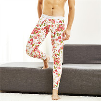 Autumn and winter fashion trendy mens pure cotton long johns tight low waist sexy thin section warm pants youth one piece slim leggings