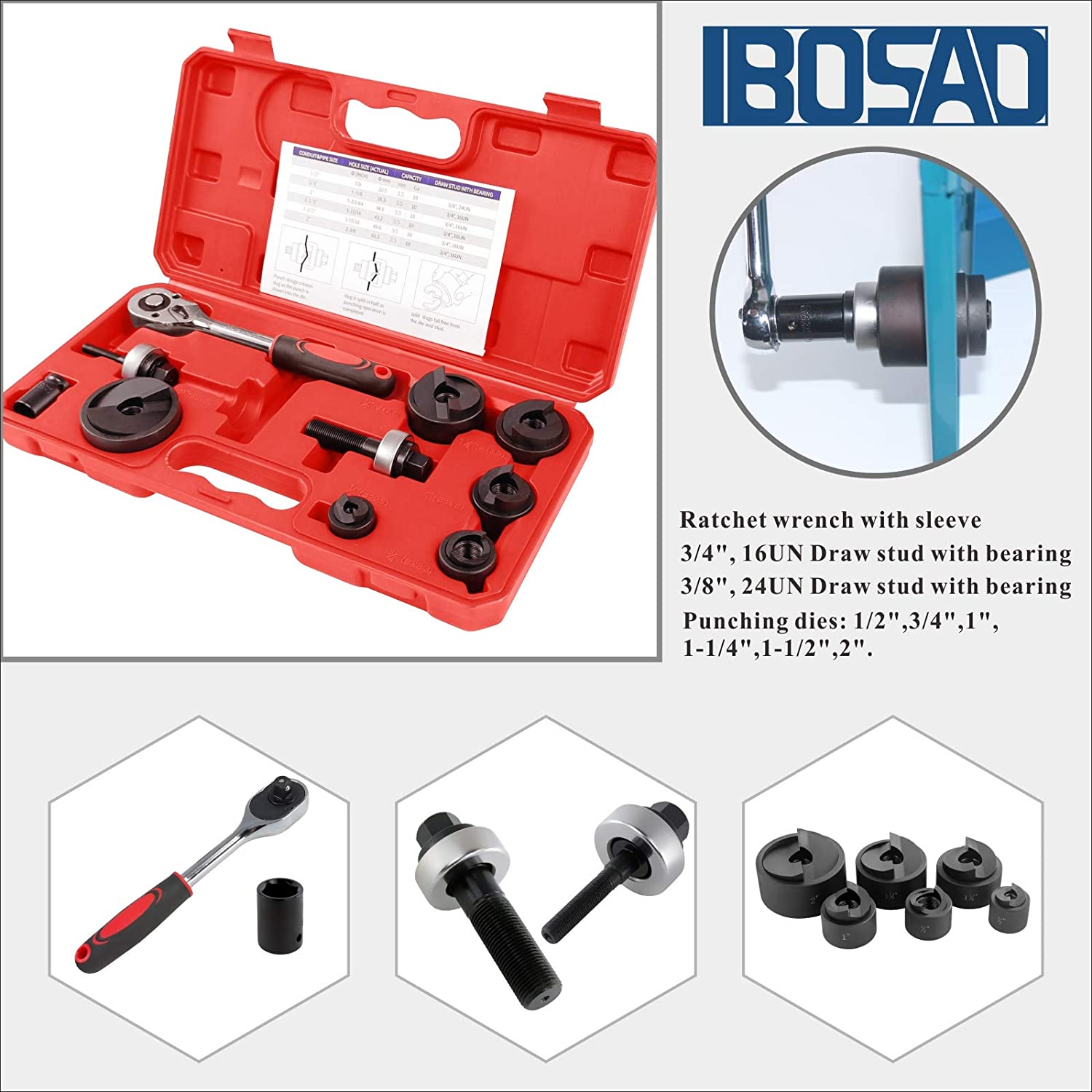 MK-60 mechanical hole opener stainless steel metal plate soft steel plate puncher 22 5-61 5mm