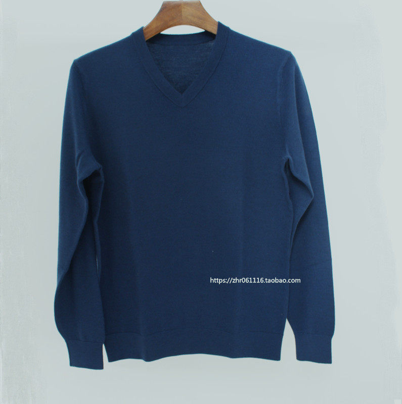 Y6389 to his autumn and winter fine spinning V collar Vanity Thickening Long Sleeve Pure Kashmir Wool Knit Men's Jersey