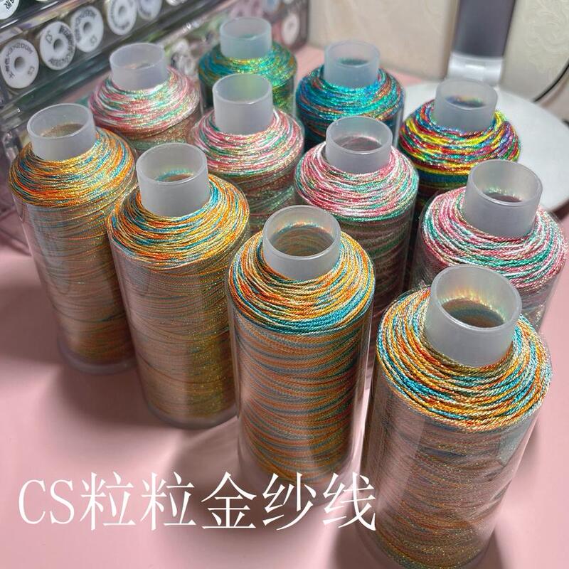 Golden Yarn with Colored Threads, Gradient Dyed Gold Thread, Handmade Thread, Colored Thread, Knitting Thread, Cs Gold Thread