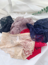 Soft lace ~ enchanted sexy 115 catty to wear mid-waist mesh yarn transparent lace cotton inner crotch female underpants